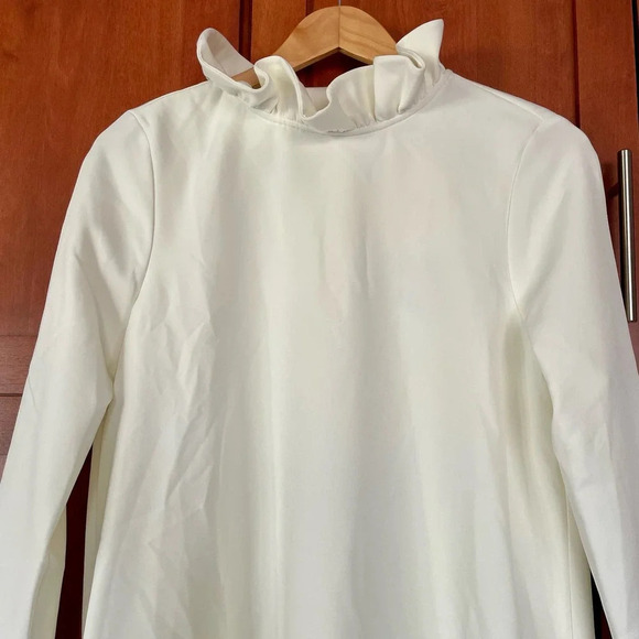 Tuckernuck Daphne Dress Off White Stretch Crepe Bow Tie Size Small - Picture 4 of 12